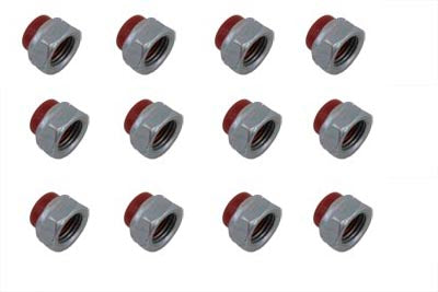 Motorshop Replica Red Rocker Arm Nut Set Zinc Plated - 12-8955