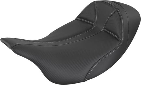 SADDLEMEN Dominator Solo Seat - Extended Reach - w/o Backrest - Black w/ Gray Stitching - FL '08-'24 808-07B-0042EXT