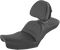 SADDLEMEN Explorer Seat - With Backrest - Stitched - Black - Dyna 896-04-030