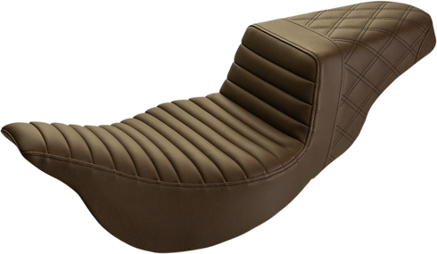 SADDLEMEN Step-Up Seat - Extended Reach - Front Tuck-n-Roll/Rear Lattice Stitch - Brown - FL '08-'24 808-07B-176BREX