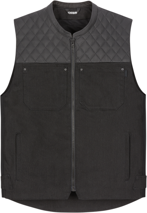 ICON Chamonix Denim Vest - Black - 4XL 2830-0558