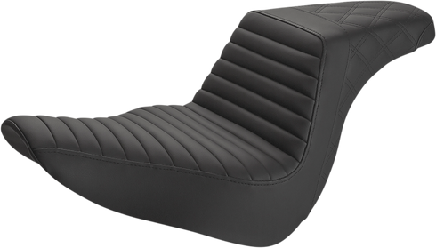 SADDLEMEN Step-Up Seat - Front Tuck-n-Roll/Rear Lattice Stitch - Black 818-29-176
