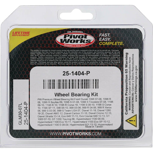 PIVOT WORKS Wheel Bearing Kit Premium - 22-51404P