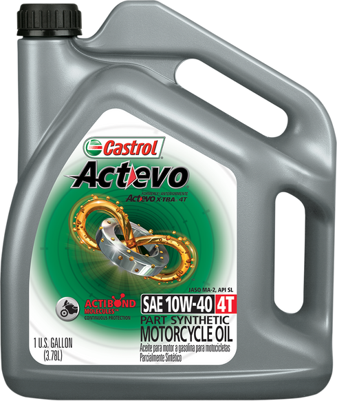 CASTROL Act Evo? Semi-Synthetic 4T Engine Oil - 10W-40 - 1 U.S. gal. 15D7D4