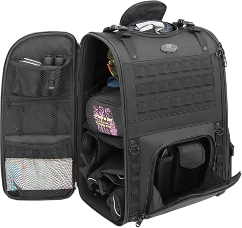 SADDLEMEN S3500 Tactical Sissy Bar Bag - Black EX000040A