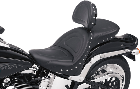 SADDLEMEN Explorer Special Seat - Studded - w/ Backrest - FL/FX '00-'06 8102J