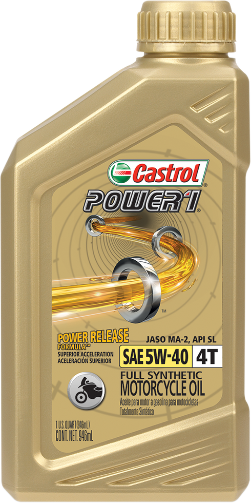 CASTROL Power 1? Synthetic Engine Oil - 5W-40 - 1 US quart 15D29D