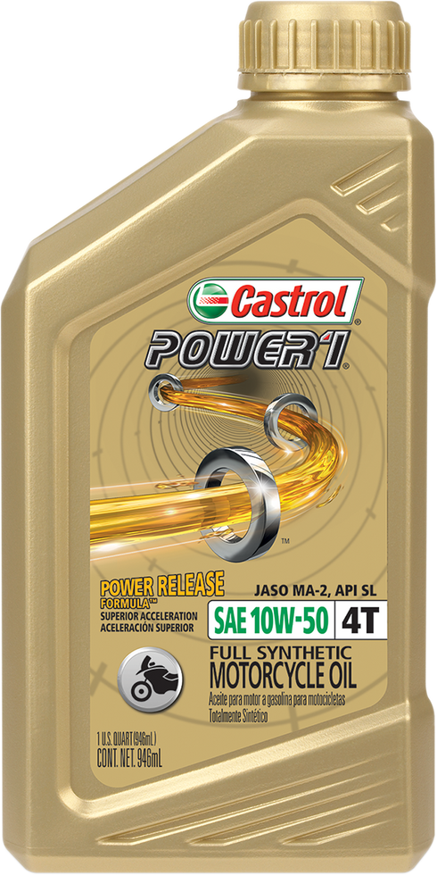 CASTROL Power 1? Synthetic Engine Oil - 10W-50 - 1 US quart 15D2C1