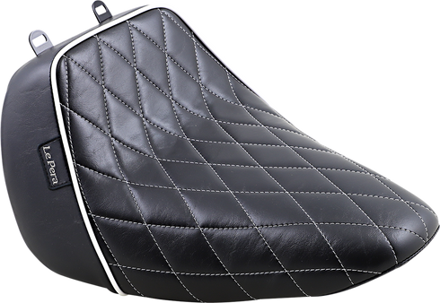 LE PERA Bare Bones Solo Seat - Diamond Stitch w/ White Stitching/Piping - Black - FLFB '18-'23 LYO-007DMWTP