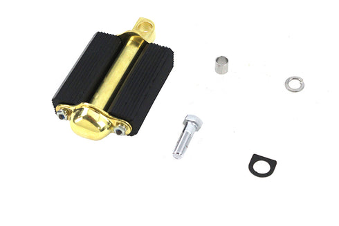Motorshop Bicycle Kick Starter Pedal and Axle Assembly Brass Plated - 17-0347