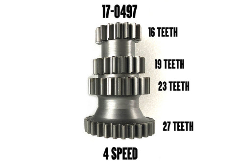 Motorshop 4-Speed Transmission Cluster Gear - 17-0497