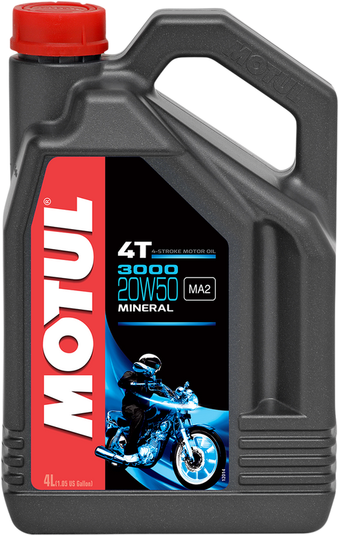MOTUL 3000 Mineral 4T Engine Oil - 20W-50 - 1 US gallon 107319