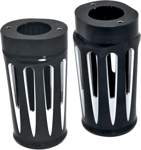 ARLEN NESS Fork Boot Covers - Black Anodized - Deep Cut - FLHTD 20-014