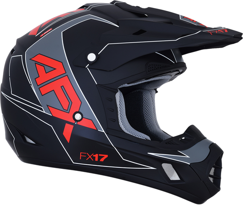 AFX FX-17 Helmet - Aced - Matte Black/Red - Medium 0110-6485