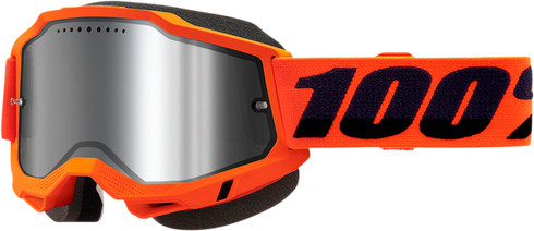 100% Accuri 2 Snow Goggle - Neon Orange - Dual Pane - Silver Mirror Lens 50022-00004