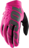 100% 100% Women's Brisker Gloves - Neon Pink/Black - XL 10005-00009 - 3330-5737