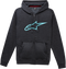 ALPINESTARS ALPINESTARS Ageless II Zip Hoodie - Charcoal/Turquoise - 2XL 10385305219762X - 3050-5424