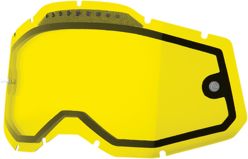 100% Accuri 2/Racecraft 2/Strata 2 Lens - Dual Pane - Vented - Yellow 59082-00003