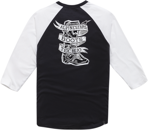 ALPINESTARS ALPINESTARS Booted Raglan T-Shirt - Black/White - Large 1210710041020L - 3030-18910
