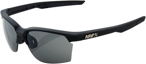 100% Sportcoupe Sunglasses - Soft Tact Black - Smoke Lens 61020-100-57