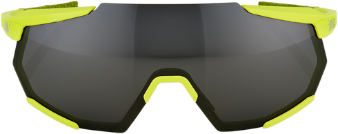 100% Racetrap Sunglasses - Soft Tact Banana - Black Mirror Lens 61037-004-61
