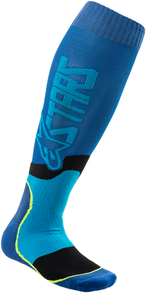 ALPINESTARS MX Plus-2 Socks - Black/Cyan - Medium 4701920-707-M