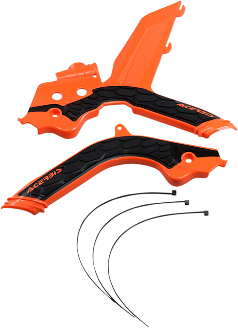 ACERBIS X-Grip Frame Guards - '16 OEM Orange/Black - KTM 2733445225
