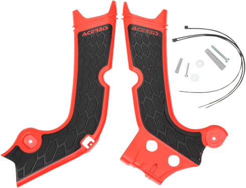 ACERBIS X-Grip Frame Guards - Red/Black - CRF 250/450 R/RX 2630711018