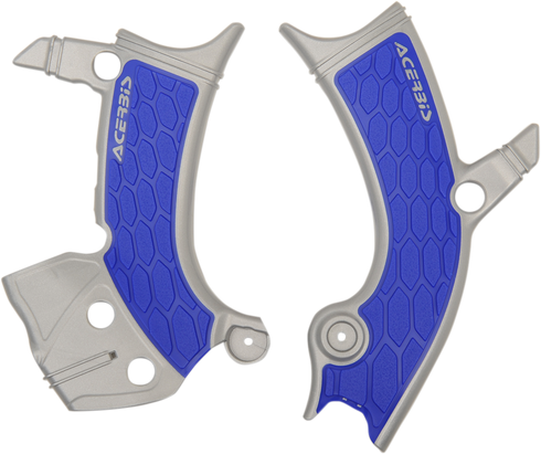 ACERBIS X-Grip Frame Guards - Silver/Blue - Yamaha 2689411404