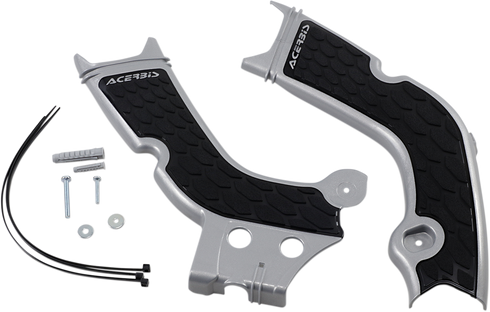 ACERBIS X-Grip Frame Guards - Silver/Black - Honda 2736331015