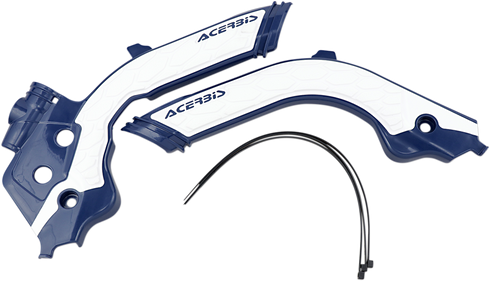 ACERBIS X-Grip Frame Guards - Blue/White - Gas Gas | Husqvarna 2733451006
