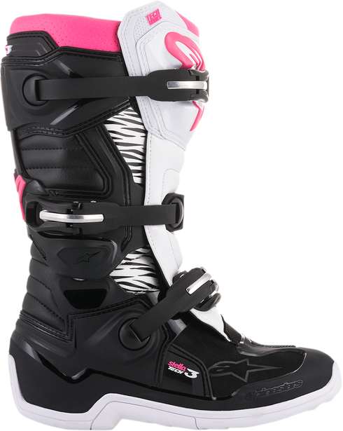 ALPINESTARS Stella Tech 3 Boots - Black/White/Pink - US 8 / EU 39 2013218-130-8