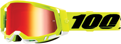100% Racecraft 2 Goggle - Fluo Yellow - Red Mirror Lens 50010-00004