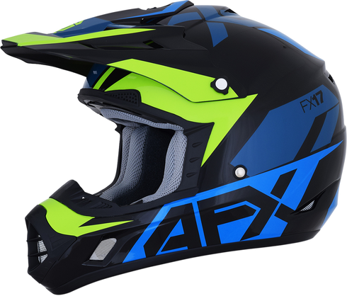 AFX FX-17 Helmet - Aced - Blue/Lime - 2XL 0110-6503