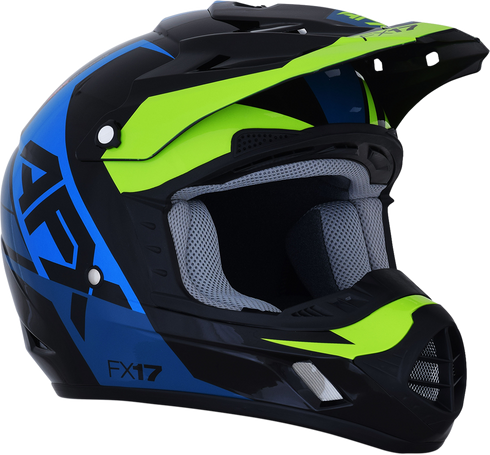 AFX FX-17 Helmet - Aced - Blue/Lime - 2XL 0110-6503