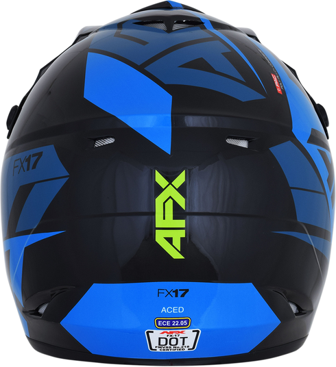 AFX FX-17 Helmet - Aced - Blue/Lime - 2XL 0110-6503