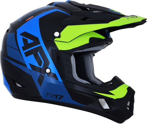 AFX FX-17 Helmet - Aced - Blue/Lime - 2XL 0110-6503