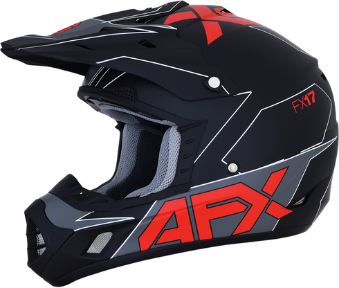 AFX FX-17 Helmet - Aced - Matte Black/Red - Medium 0110-6485
