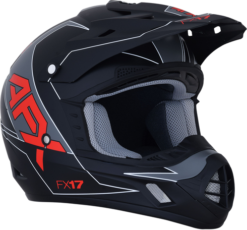 AFX FX-17 Helmet - Aced - Matte Black/Red - Medium 0110-6485