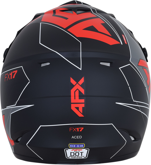 AFX FX-17 Helmet - Aced - Matte Black/Red - Medium 0110-6485