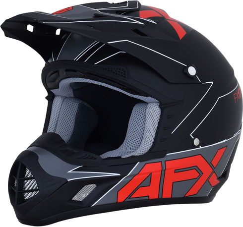 AFX FX-17 Helmet - Aced - Matte Black/Red - Medium 0110-6485