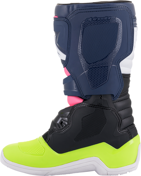 ALPINESTARS Youth Tech 3S Boots - Black/Blue/Pink/White/Yellow - US 8 / EU 42 2014018-1176-8