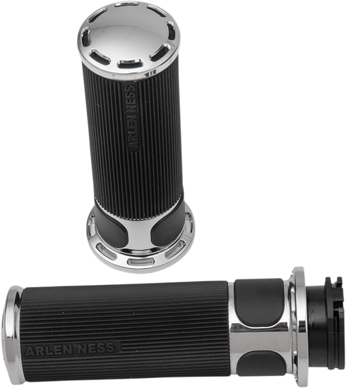ARLEN NESS Slot Track Grips - Cable - Chrome 07-300