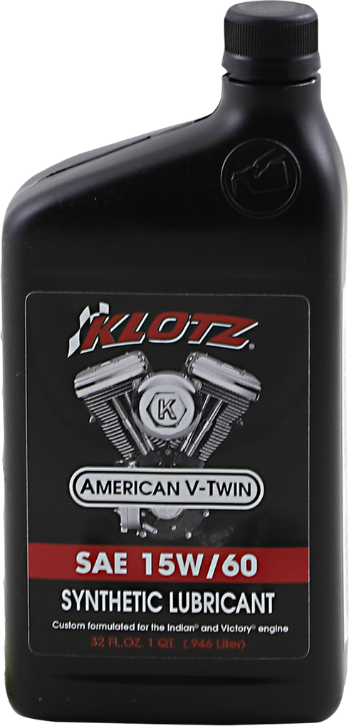 KLOTZ OIL V-Twin Synthetic Oil - 15W-60 - 1 U.S. quart KV-1560