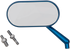 ARLEN NESS Mirror - Side View - Oval - Blue - Left 13-174