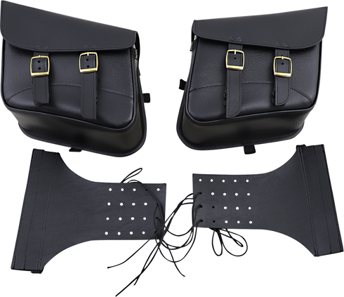 WILLIE & MAX LUGGAGE Brass Monkey Saddlebags - Slant - Brass - Small 59588-08