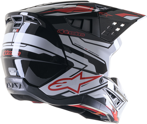 ALPINESTARS S M5 Action 2 Helmet Blk/Wht/Brt Rd Glossy Lg - 482-9224L