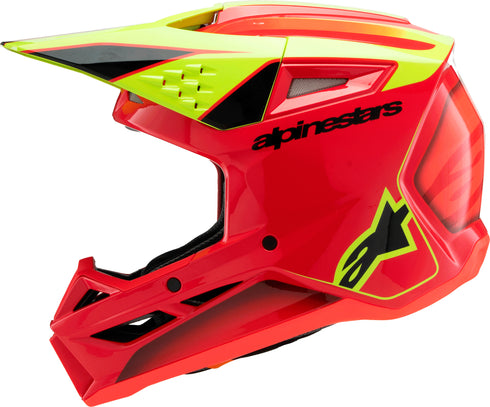 ALPINESTARS Sm3 Youth Fray Helmet Rd/Ylw Fluo/Blk Ym - 482-00084YM