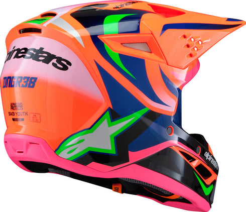 ALPINESTARS Sm3 Youth Deegan Helmet Orng Flo/Prpl/Pnk Fluo Ys - 482-00082YS