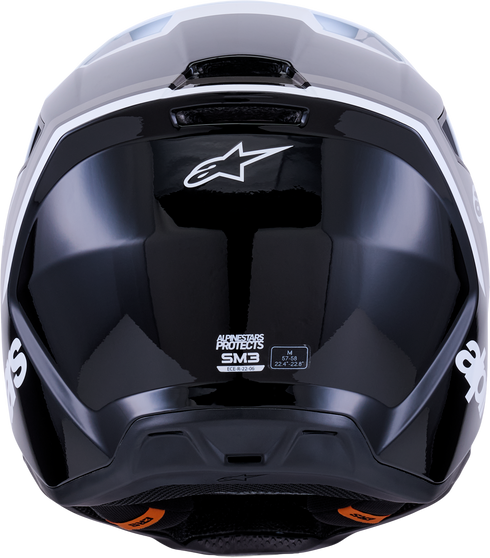 ALPINESTARS Sm3 Radium Helmet Blk/Wht/Gry Glossy 2x - 482-001812X